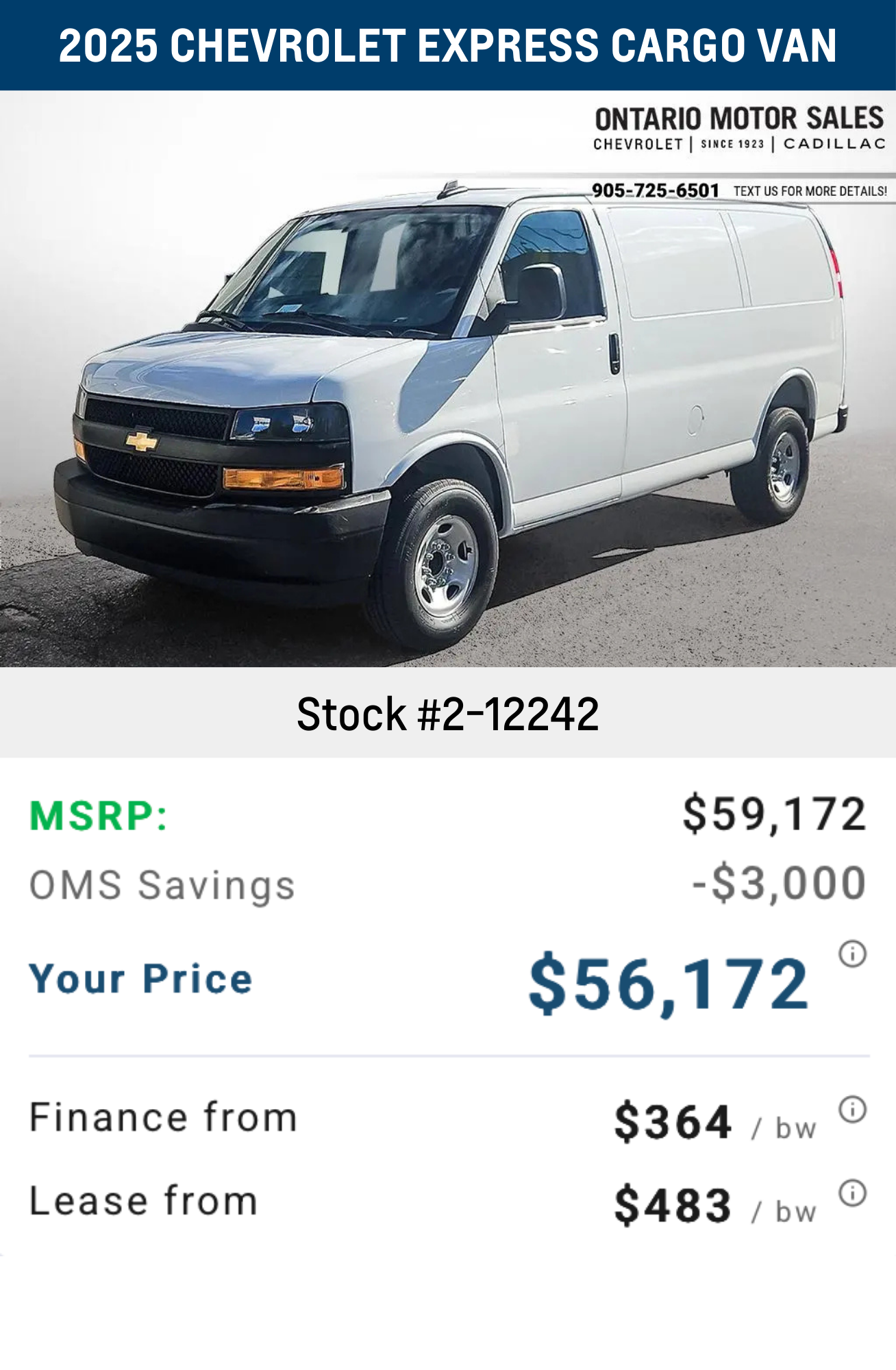 2025 Chevrolet Express Cargo Van