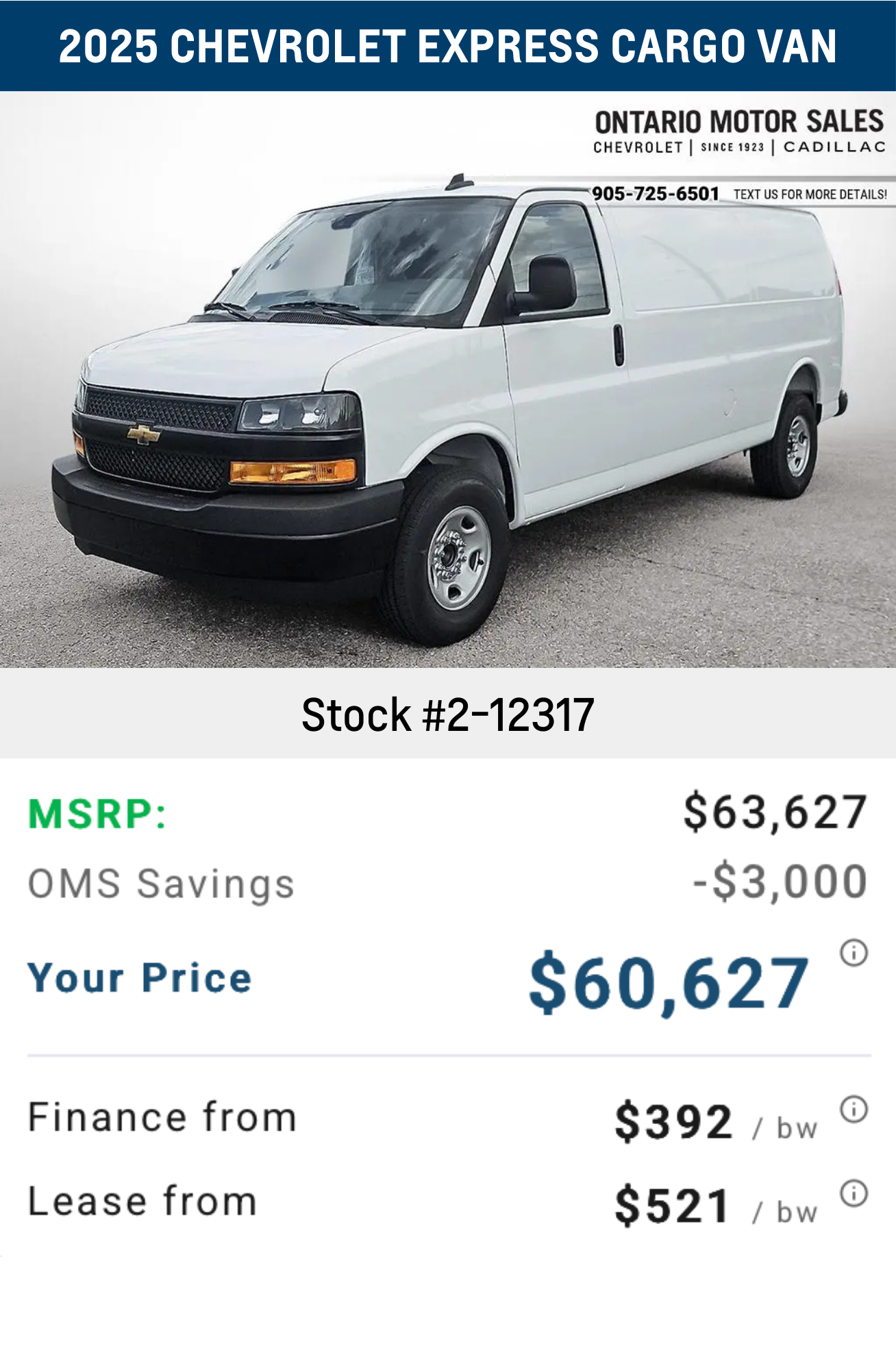 2025 Chevrolet Express Cargo Van